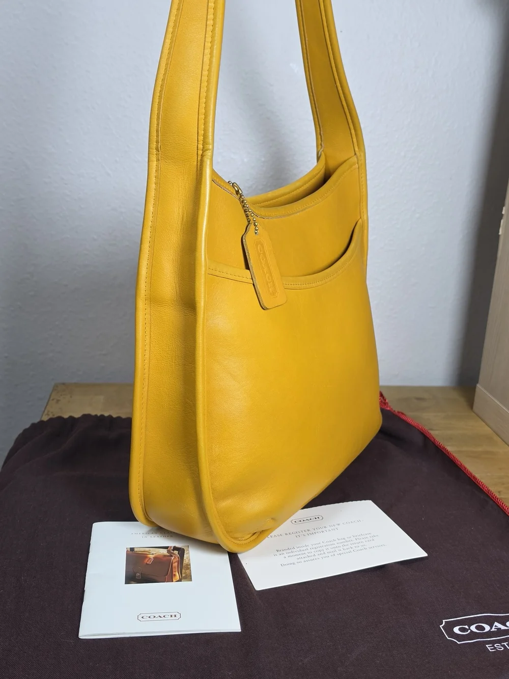 Vintage Coach 9047 Ergo Compartment Bag — Rare Yellow